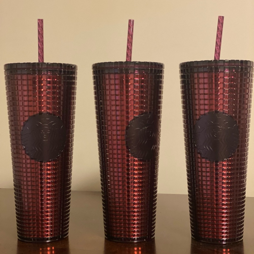 Starbucks new bling disco dark cherry cold tumbler cup.
